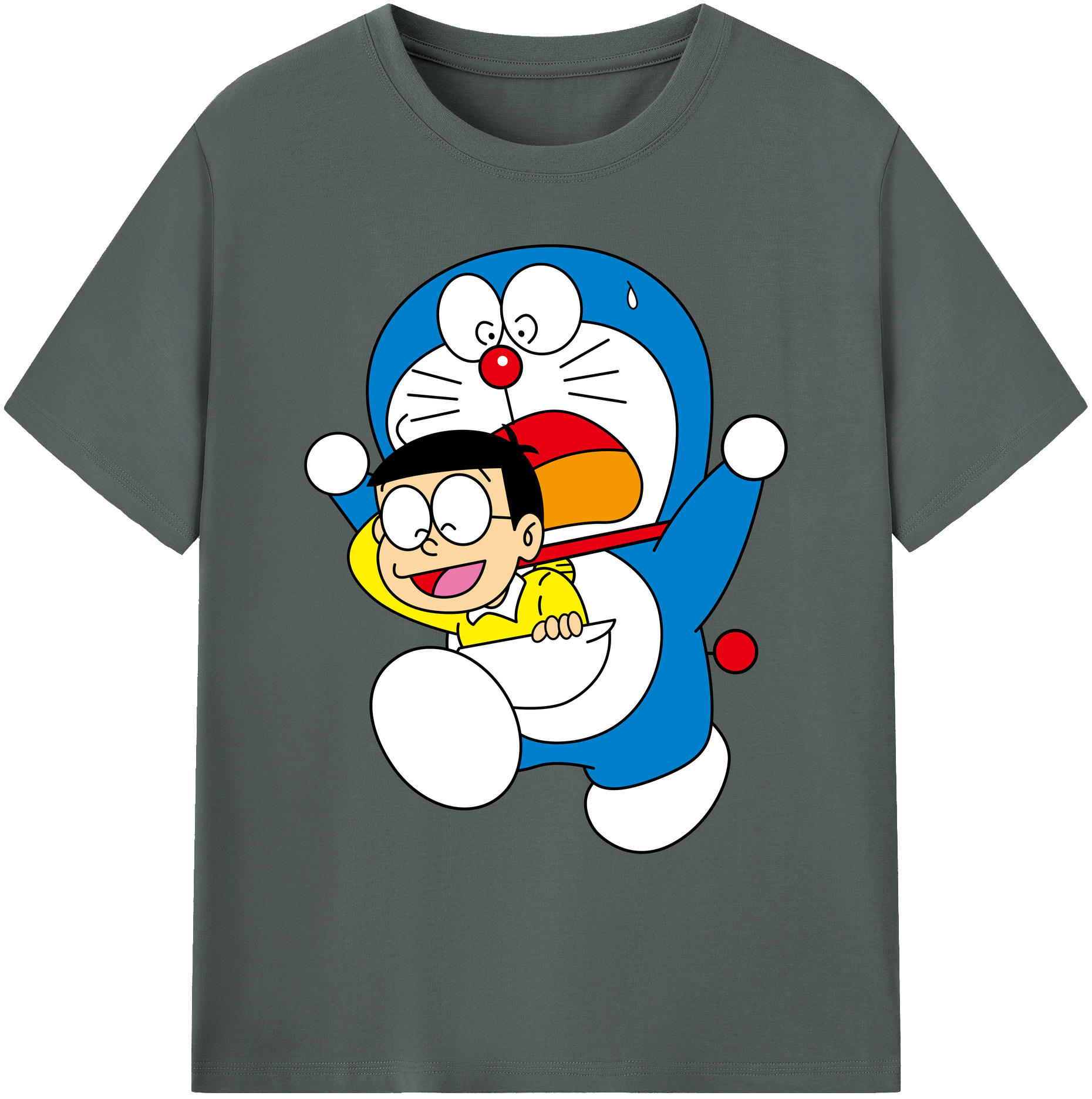 （画像用） ドラえもん Doraemon 綿100％ メンズ半袖Tシャツ｜肌触りやわらか＆通気性